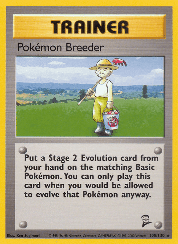 Pokémon Breeder, card 105 from Base Set 2