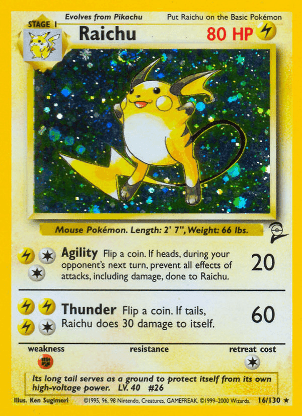 Raichu, carta 16 de Base Set 2