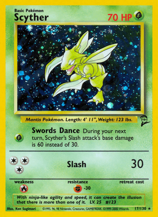 Scyther, carte 17 de Base Set 2