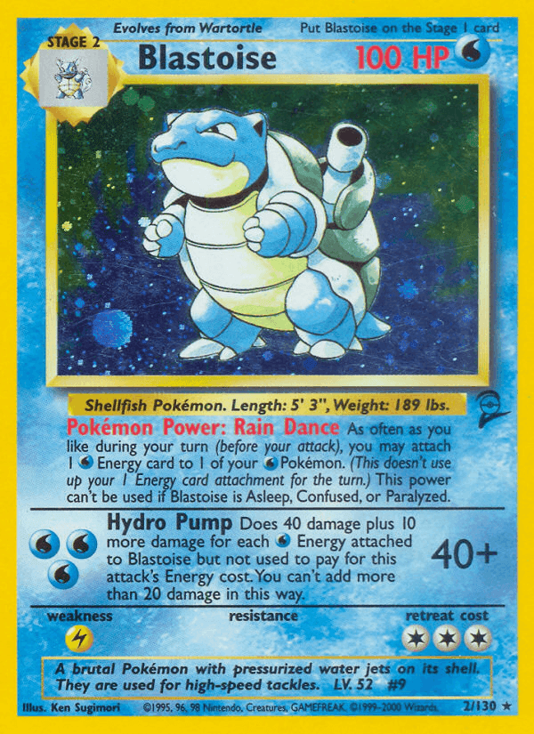 Blastoise, card 2 from Base Set 2