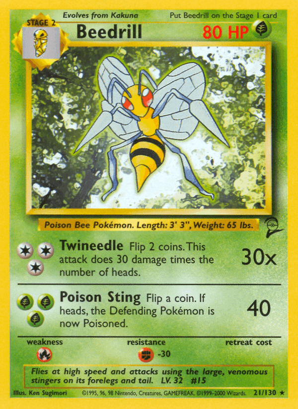 Beedrill, carta 21 di Base Set 2