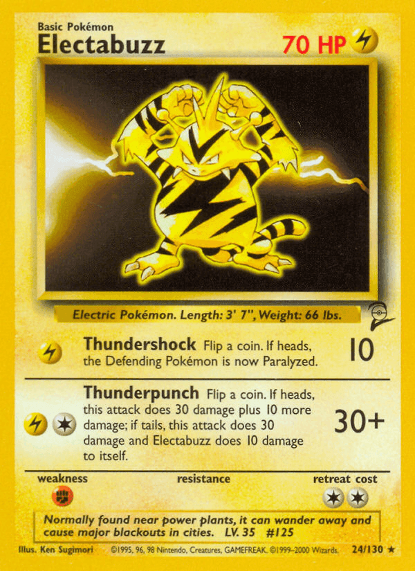 Electabuzz, carte 24 de Base Set 2