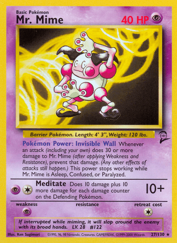 Mr. Mime, carte 27 de Base Set 2