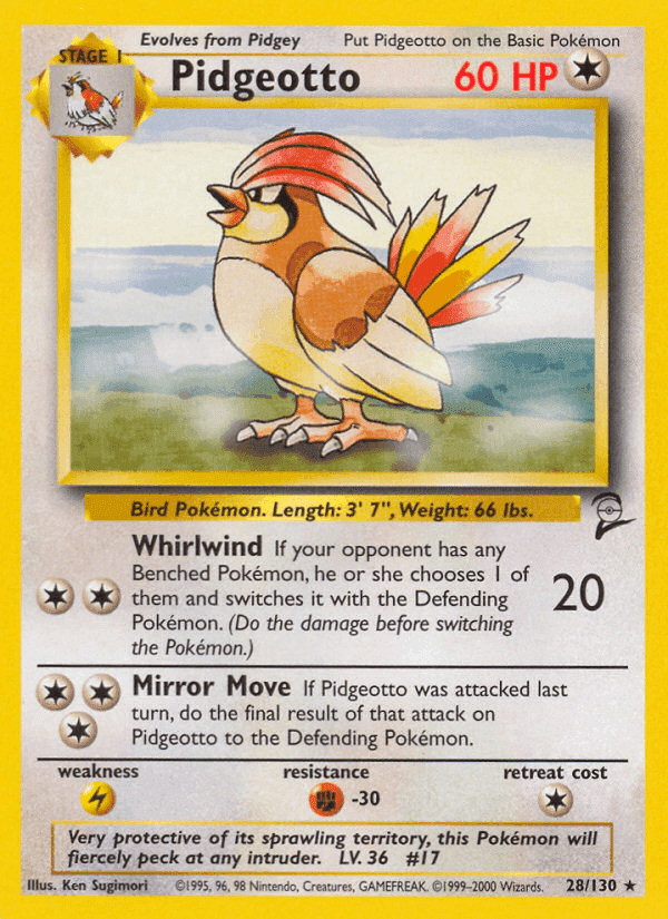 Pidgeotto, carte 28 de Base Set 2