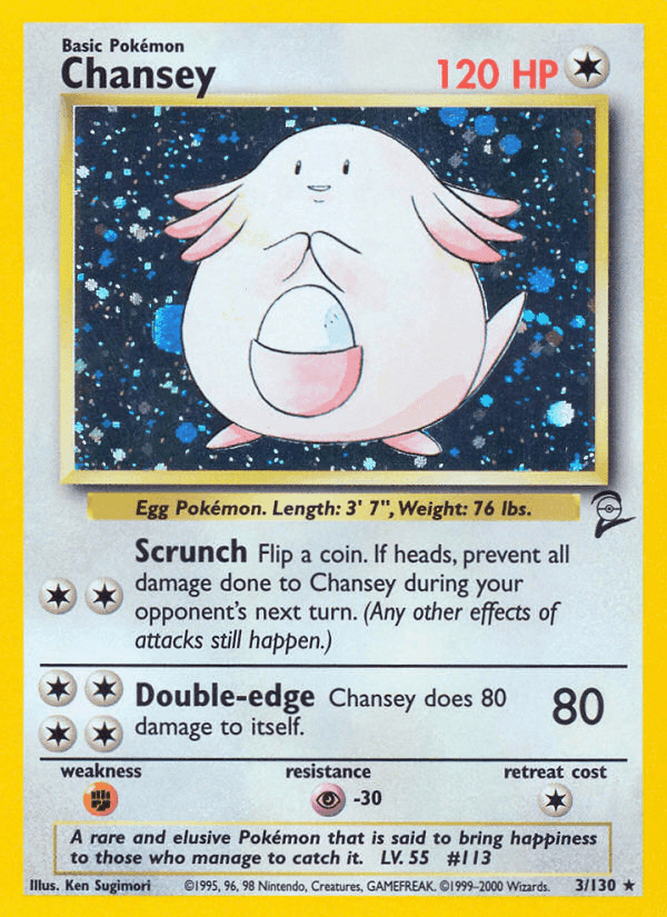 Chansey, card 3 from Base Set 2