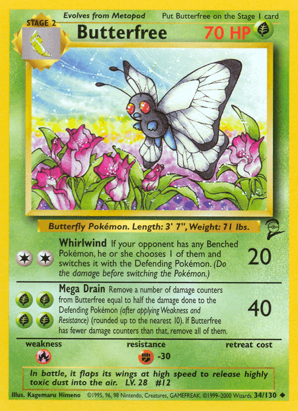 Butterfree, carte 34 de Base Set 2