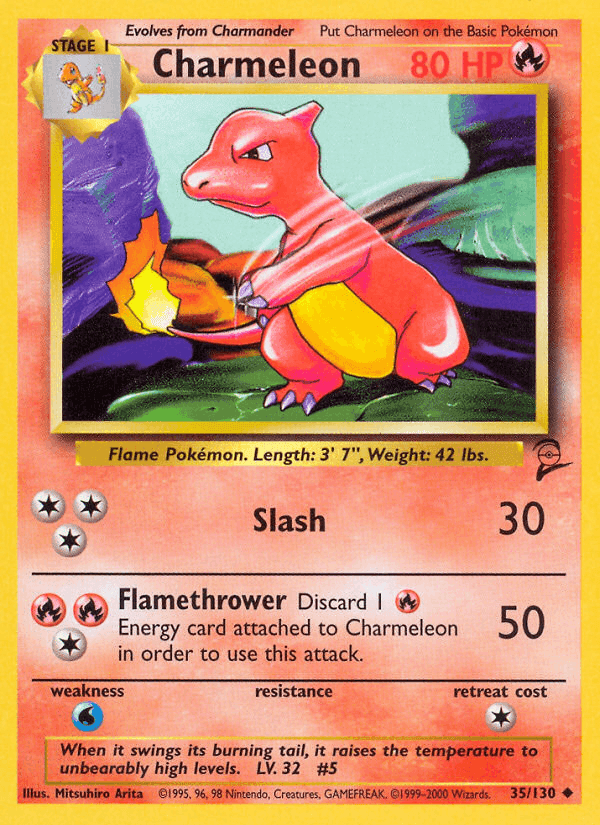 Charmeleon, carte 35 de Base Set 2