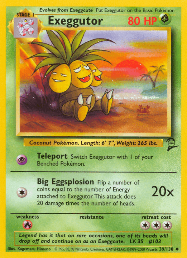 Exeggutor, card 39 from Base Set 2