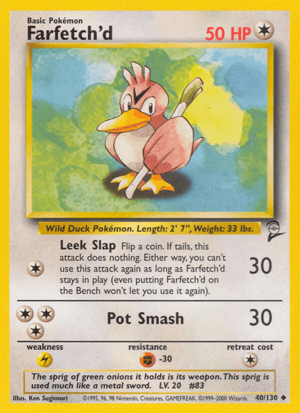 Farfetch'd, carte 40 de Base Set 2
