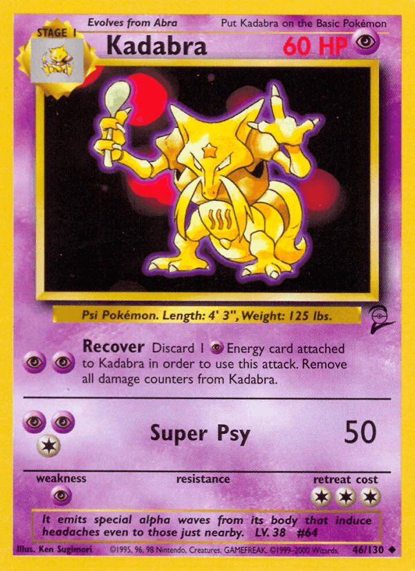 Kadabra, carta 46 de Base Set 2