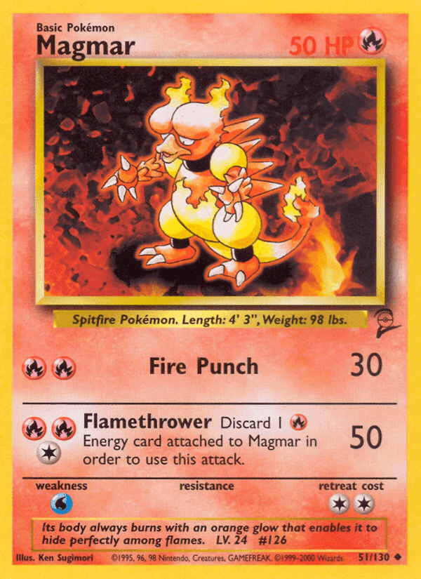 Magmar, carta 51 di Base Set 2