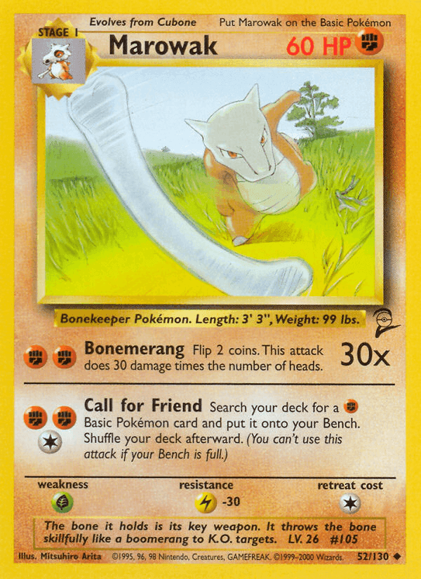 Marowak, carte 52 de Base Set 2