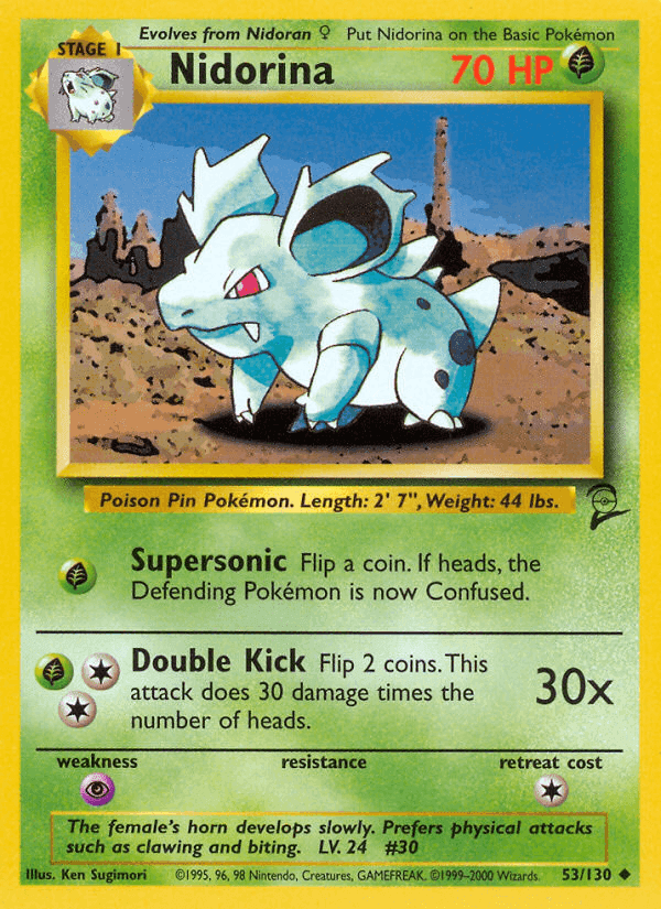 Nidorina, carte 53 de Base Set 2