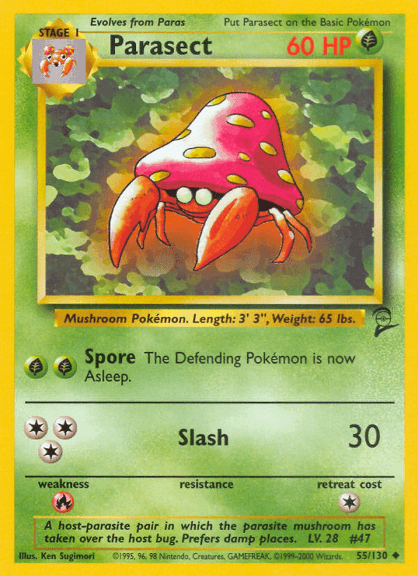 Parasect, carte 55 de Base Set 2