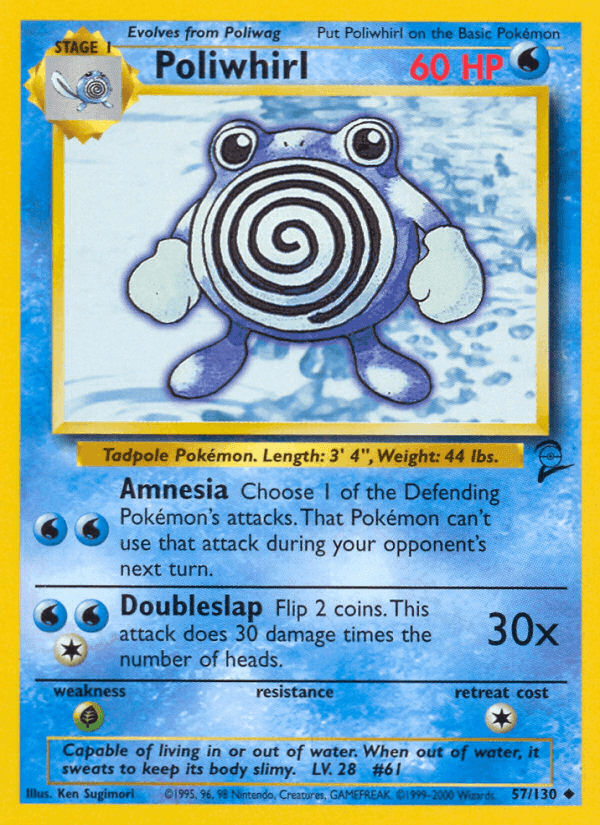 Poliwhirl, carte 57 de Base Set 2