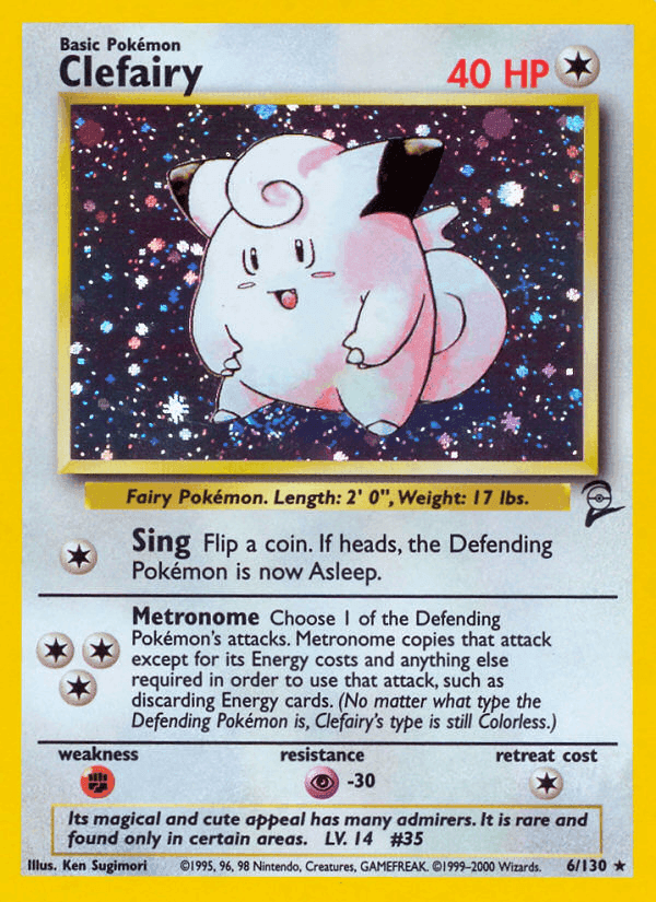 Clefairy, card 6 from Base Set 2