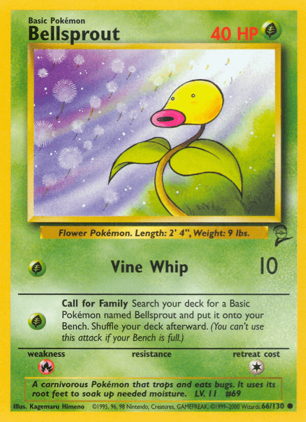 Bellsprout, card 66 from Base Set 2