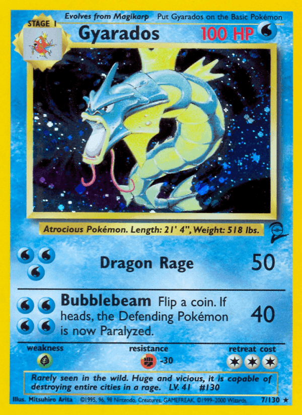 Gyarados, card 7 from Base Set 2