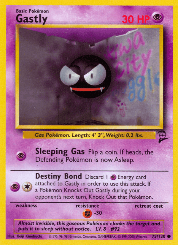 Gastly, card 75 from Base Set 2
