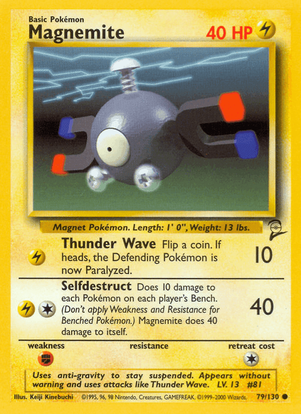 Magnemite, card 79 from Base Set 2