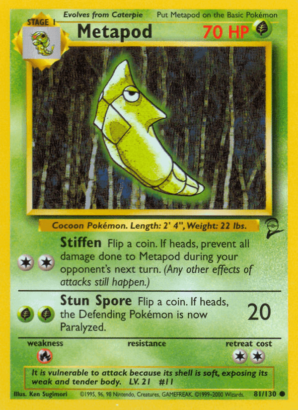 Metapod, card 81 from Base Set 2