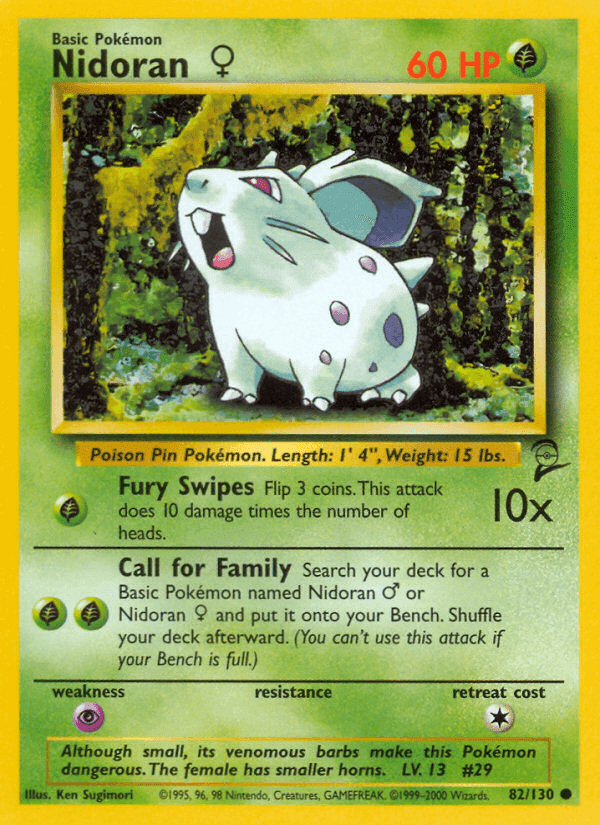 Nidoran♀, card 82 from Base Set 2