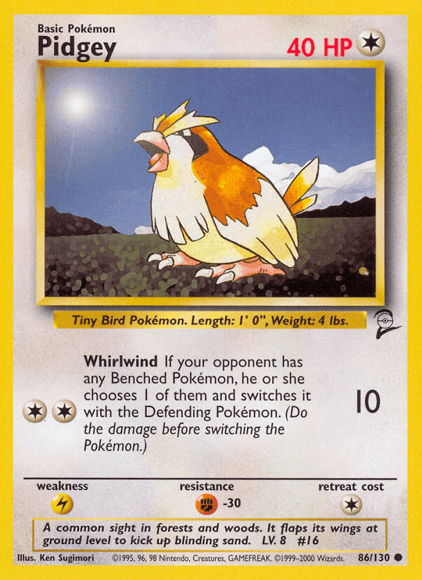 Pidgey, card 86 from Base Set 2