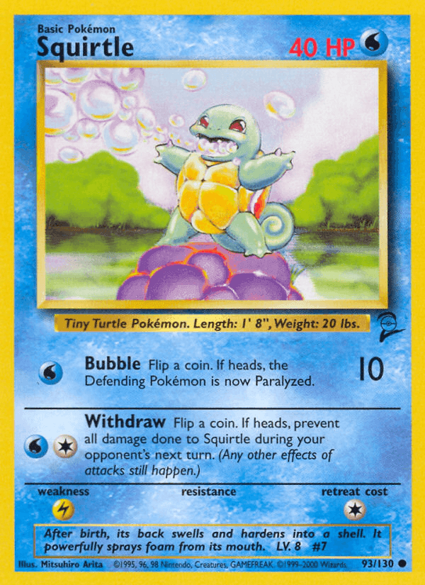 Squirtle, card 93 from Base Set 2