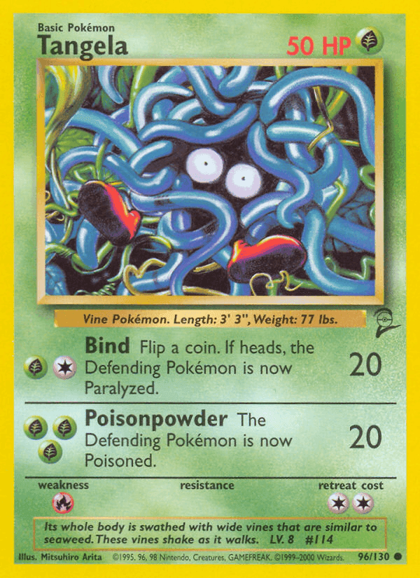 Tangela, card 96 from Base Set 2