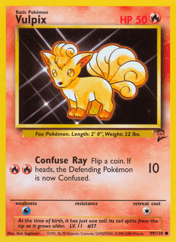 Vulpix, card 99 from Base Set 2