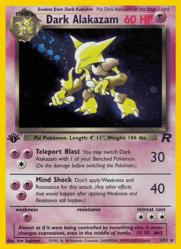 Dark Alakazam, carta 1 de Team Rocket
