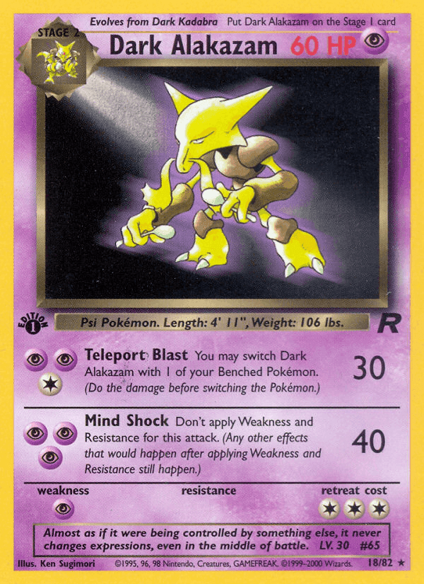 Dark Alakazam, carta 18 de Team Rocket