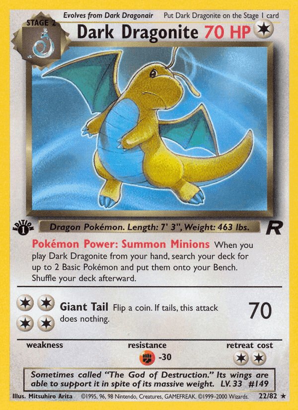 Dark Dragonite, carta 22 de Team Rocket