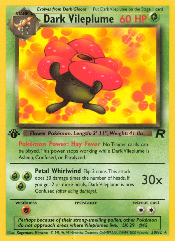 Dark Vileplume, carta 30 de Team Rocket