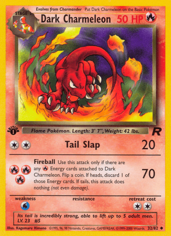 Dark Charmeleon, card 32 from Team Rocket