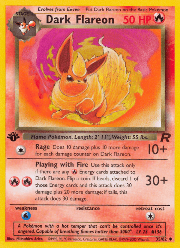 Dark Flareon, carta 35 de Team Rocket
