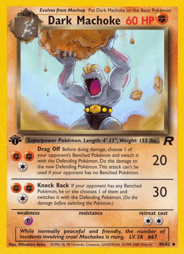 Dark Machoke, carta 40 de Team Rocket