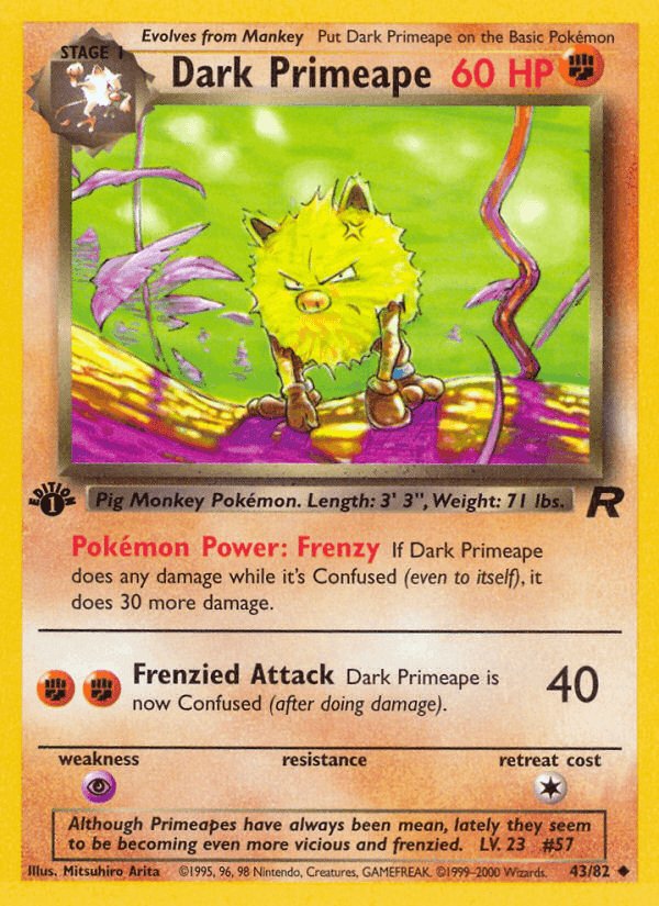 Dark Primeape, card 43 from Team Rocket