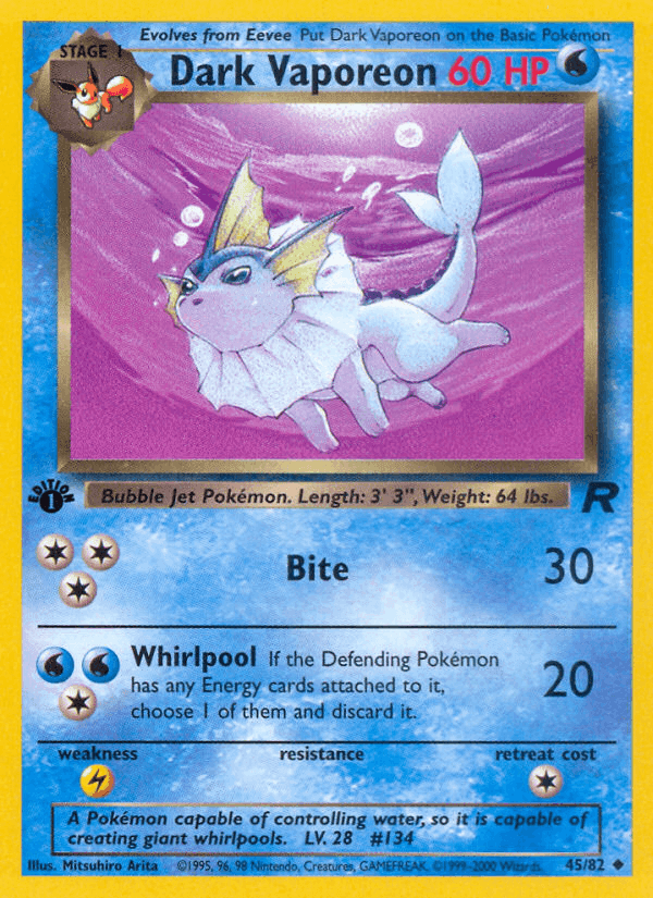Dark Vaporeon, carta 45 de Team Rocket