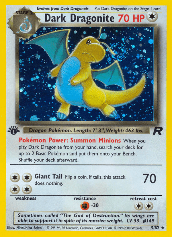 Dark Dragonite, card 5 from Team Rocket