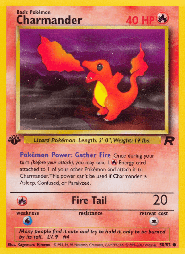 Charmander, carta 50 de Team Rocket
