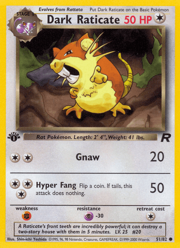 Dark Raticate, carta 51 de Team Rocket