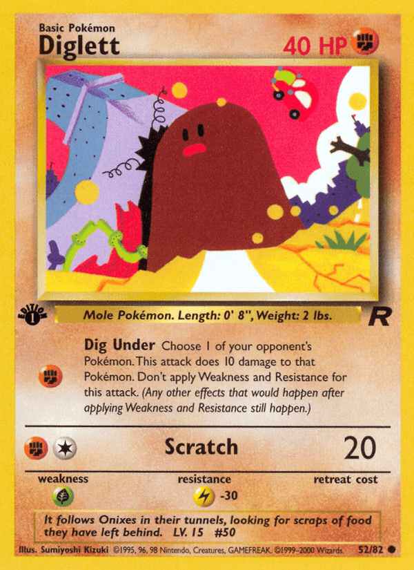 Diglett, carta 52 de Team Rocket