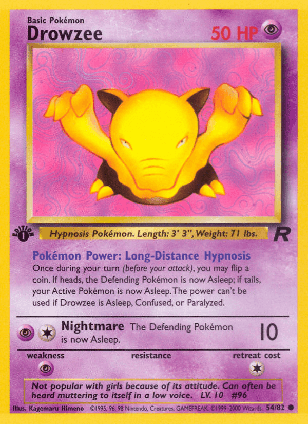 Drowzee, card 54 from Team Rocket
