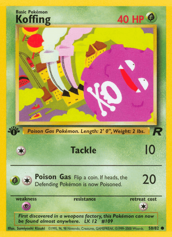 Koffing, carta 58 de Team Rocket
