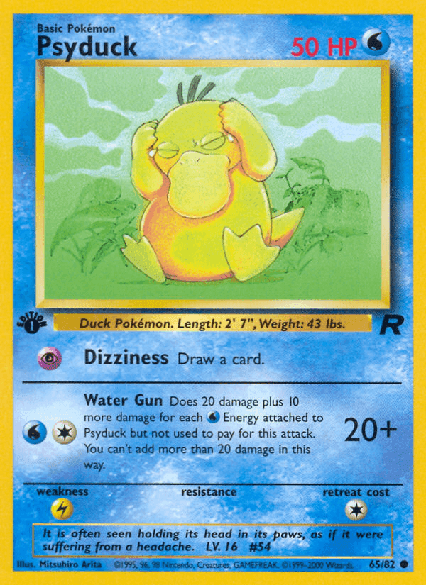 Psyduck, card 65 from Team Rocket