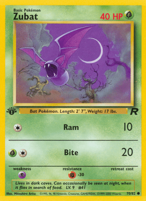 Zubat, card 70 from Team Rocket