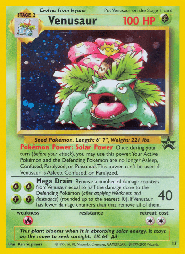 Venusaur, carta 13 di Wizards Black Star Promos