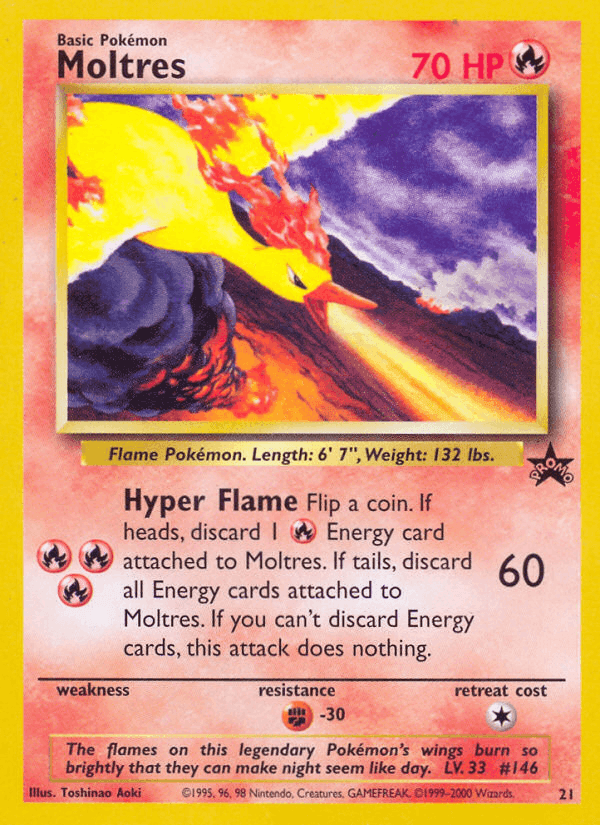 Moltres, carta 21 de Wizards Black Star Promos