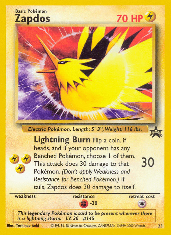 Zapdos, carta 23 di Wizards Black Star Promos
